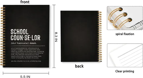 Miniatura 4 de Tizzer Cuaderno de espiral rayado de tapa dura con definición de consejero escolar para notas de trabajo, diario de 5.5 x 8.3 pulgadas, regalos