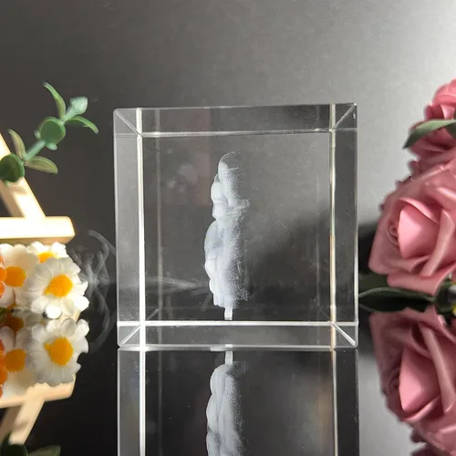 Miniatura 4 de Foto de cristal 3D, marco de fotos cuadrado personalizado de cristal, grabado personalizado con tu propia foto, regalo personalizado de aniversario