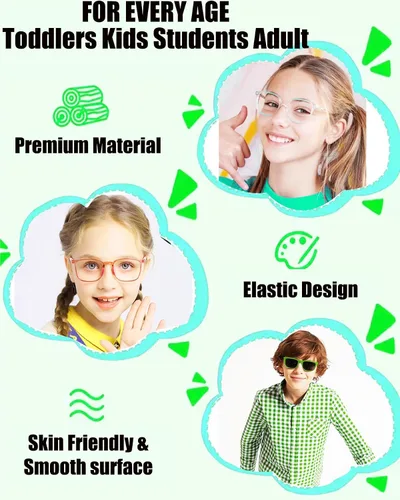 Miniatura 6 de Correa de lentes para niños y niñas (6.5 a 10 pulgadas), correas de silicona para lentes para mujeres y hombres, correa para lentes para niños