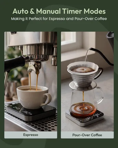 Miniatura 4 de Báscula de café mini Maestri House con temporizador, báscula de espresso recargable USB-C, báscula precisa de 2kg/0.1g para espresso y café por