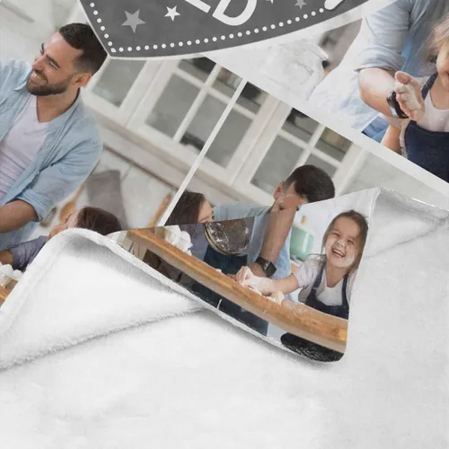Miniatura 6 de Regalo para papá de hija manta personalizada con fotos, manta suave personalizada, regalo de cumpleaños para papá, manta del mejor papá del mundo