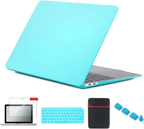 Miniatura 55 de Pack 5 en 1 de carcasa para MacBook Air, de Se7enline, de plástico duro, tacto suave, con protector de teclado de silicón, protector de pantalla