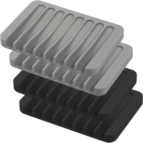 Miniatura 13 de Jaboneras autodrenantes, 3 piezas de silicona para jabón, escurridor de cascada para baño, prolonga la vida del jabón, mantiene las barras de jabón