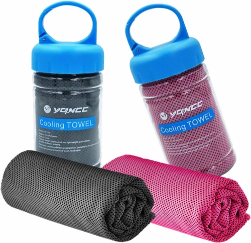 Miniatura 14 de YQXCC Paquete de 2 toallas de enfriamiento (47 x 12 pulgadas) toalla de hielo para cuello, toalla suave y transpirable, toalla fresca de microfibra