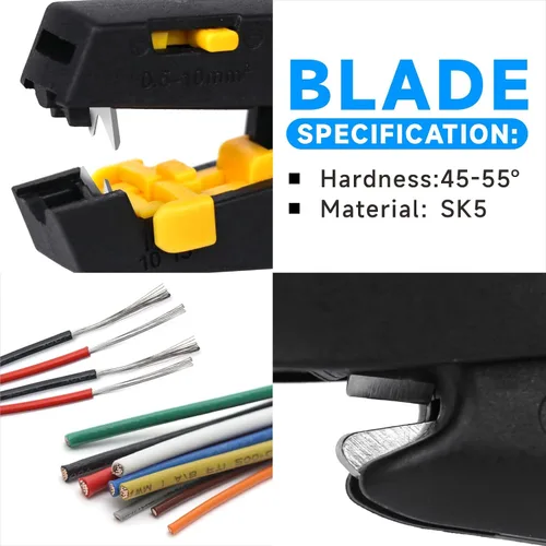 Miniatura 4 de Pelacables con cortador y herramienta de pelado de cables para electrónica, eléctrica, automotriz (WK-D5)