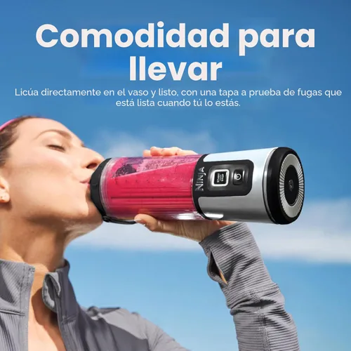Miniatura 5 de Ninja BC151BK Blast Licuadora Portátil, Sin Cable, Recipiente de 18oz, Licuadora Personal para Batidos y Licúados, Libre de BPA, Tapa Hermética