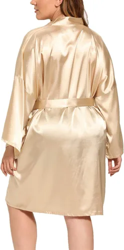 Miniatura 4 de Batas sedosas para mujer, talla grande, de satén, bata de dama de honor, talla grande, ropa de dormir suave (1X-5X)
