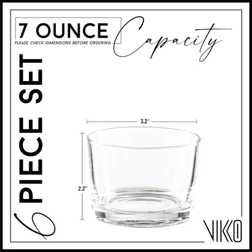 Miniatura 2 de Vikko Vasos Bodega apilables, vasos de degustación de 7 onzas, cuencos pequeños de vidrio, tazas de postre de vidrio, tazas de natillas, cuencos