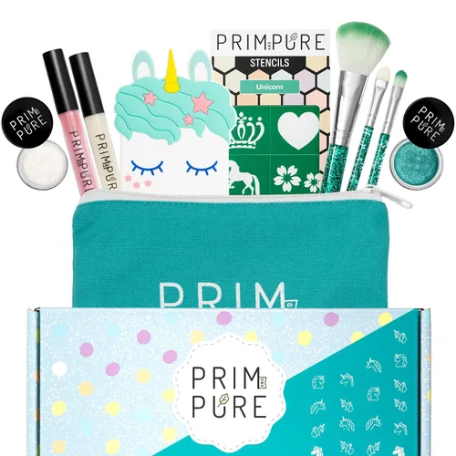 Prim and Pure Juego de Regalo Mineral con Espejo de Unicornio | Perfecto para Citas de Juego y Fiestas de Cumpleaños | Maquillaje de Sombra de Ojos