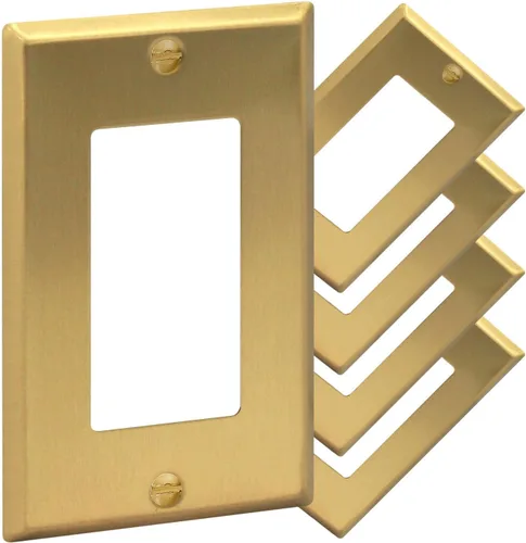 Miniatura 33 de Rio Salto BRASS - Cubierta de pared de metal dorado para toma de corriente o interruptor de luz, placa de pared resistente a la corrosión, cubierta