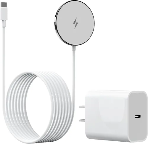 Miniatura 10 de Nuevo para cargador MagSafe: almohadilla de carga inalámbrica magnética para iPhone 17, 16, 15, 14, 13, 12, AirPods 4-2 Pro, imán fuerte, con bloque