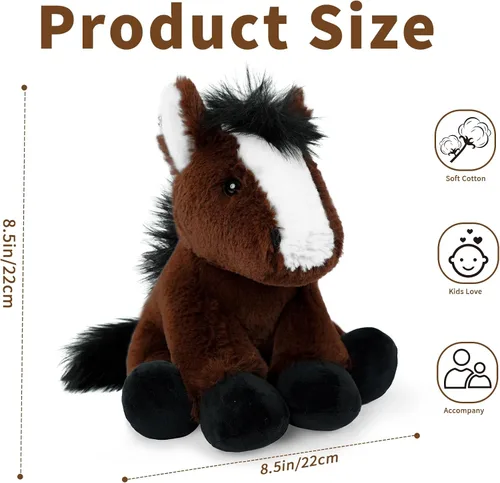 Miniatura 2 de Juguete de peluche de caballo, juguetes de peluche suaves para abrazar para niños, lindo regalo de animales de caballo para niños y niñas y juguete