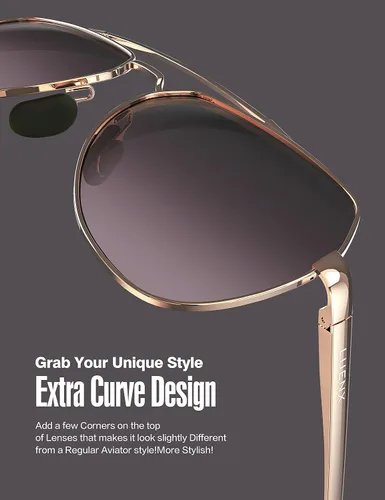 Miniatura 4 de Lentes para aviador Luenx polarizados, para hombres y mujeres, con armazón de metal grande, protección UV 400
