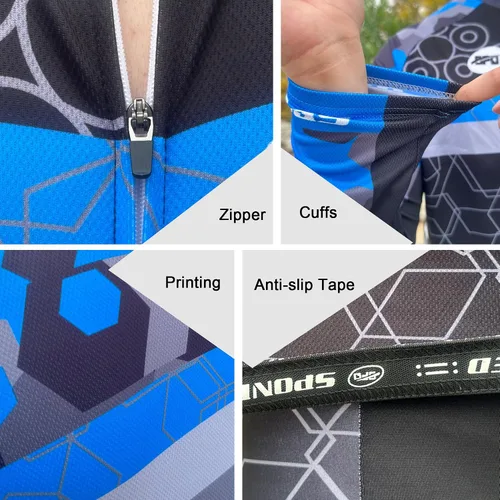 Miniatura 30 de sponeed Ropa de ciclismo para hombre, manga larga, para bicicleta de montaña, camiseta de bicicleta de carretera, pantalones acolchados, trajes