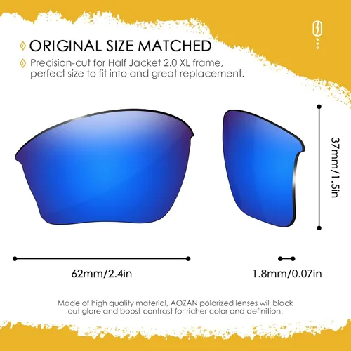 Miniatura 2 de Lentes de repuesto ANSI Z87.1 para gafas de sol Oakley Half Jacket 2.0 XL