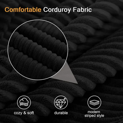 Miniatura 9 de MeMoreCool Sofá cama plegable sin huesos, sofá biplaza convertible de 59 pulgadas, sofá cama plegable de pana 2 en 1 para sala de estar pequeña