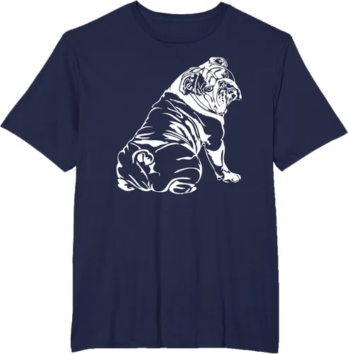 Miniatura 44 de Gracioso Bulldog Inglés playera perro Hund playera regalo, Azul (Heather blue)
