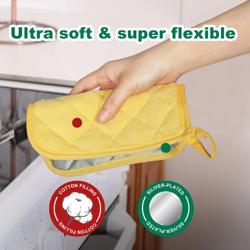 Miniatura 3 de Joyhalo Paquete de 6 soportes para ollas para cocina, soporte de horno de algodón con gran resistencia al calor, almohadillas antideslizantes