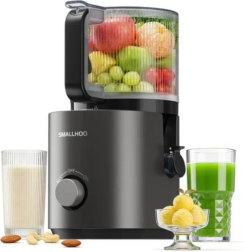 Miniatura 8 de Máquinas extractoras de jugo de prensa en frío con canal de alimentación grande de 6.5", extractor de jugos para verduras y frutas enteras, alto