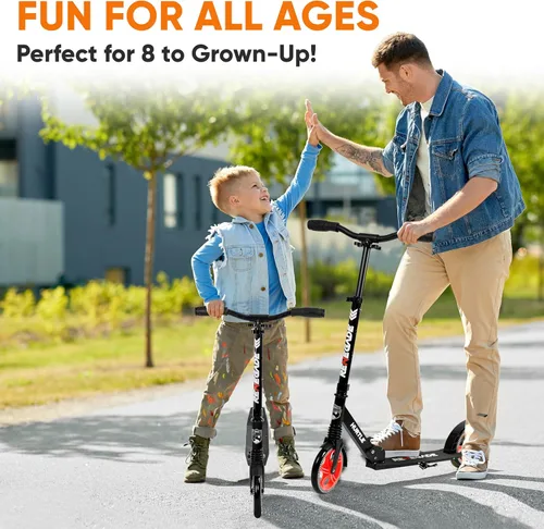 Miniatura 4 de Hurtle Renegade Kick Scooter for Kids, Teenagers & Adults - 2-Wheel Folding Scooter with Adjustable T-Bar Handlebar - Alloy Anti-Slip Deck