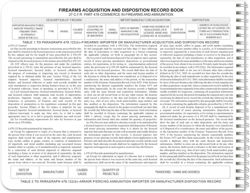 Miniatura 31 de BookFactory Libro de registro del fabricante e importador de armas de fuego/Libro de registro de adquisición y disposición/Libro de registro
