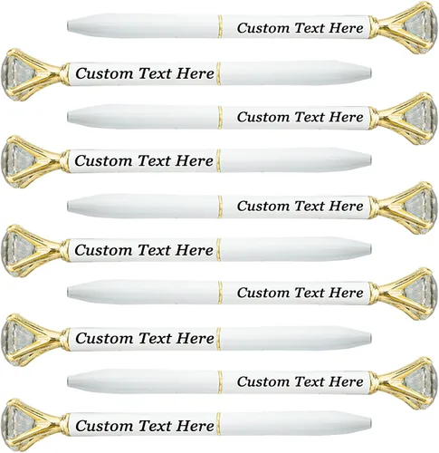 Miniatura 19 de 10 bolígrafos personalizados a granel con diamante, recuerdos de boda, recuerdos grabados con nombre, logotipo, texto para negocios, fiestas