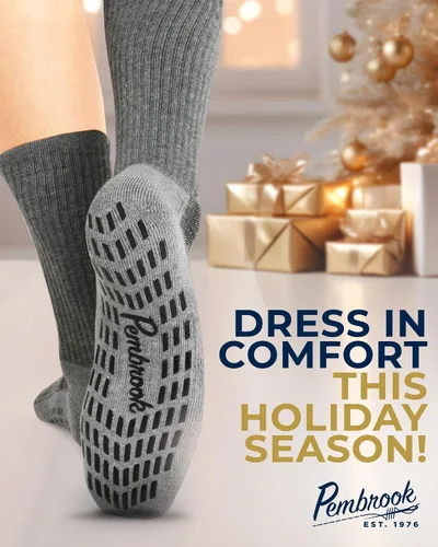 Miniatura 13 de Pembrook 4 pares de calcetines antideslizantes para hombres, mujeres, marido, papá, calcetines de agarre para hospital, yoga, pilates, barre