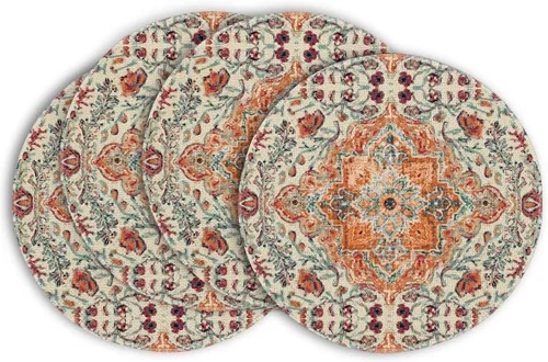 Miniatura 17 de Artoid Mode Juego de 4 manteles individuales estilo boho de plata, 30x46 cm rústicos de estilo granja para decoración mágica de mesa de otoño