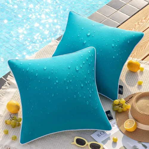Miniatura 38 de Phantoscope - Juego de 2 fundas de almohada y cojín cuadradas decorativas, impermeables, para intemperie, sofás, carpas, 18 x 18 pulgadas