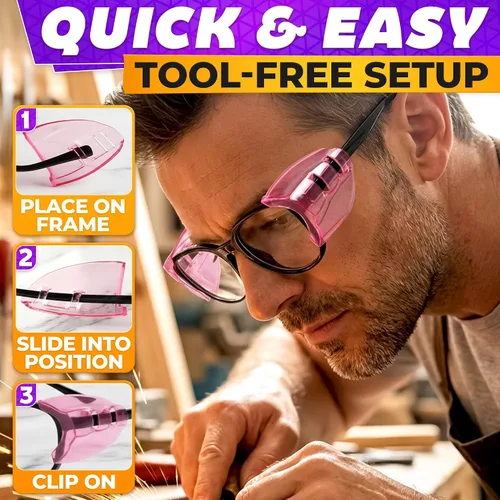 Miniatura 5 de BURIUS Protectores laterales de seguridad para lentes con clip – Se ajustan al 98% de las gafas Protecciones ligeras de laboratorio para 3