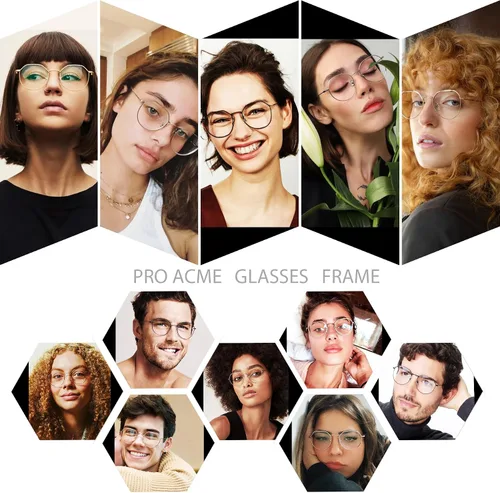 Miniatura 3 de Pro Acme Gafas redondas de moda Metal Clear Lens Frame Vintage Unisex Gafas 53MM