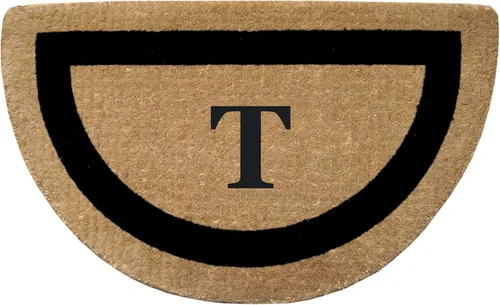 Miniatura 16 de Tapete de fibra de coco natural, para puerta de entrada, rectangular, resistente, para patio, atrapador de suciedad antideslizante, decoración