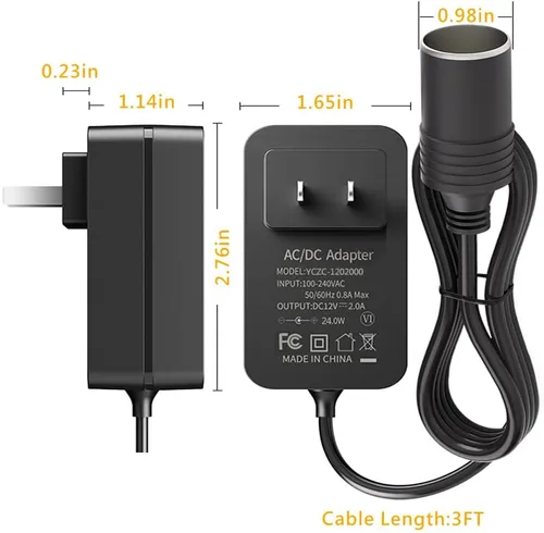 Miniatura 2 de Convertidor de CA a CC 2 A, enchufe para encendedor de cigarrillos de automóvil, transformador adaptador de fuente de 120 V a 12 V para bomba