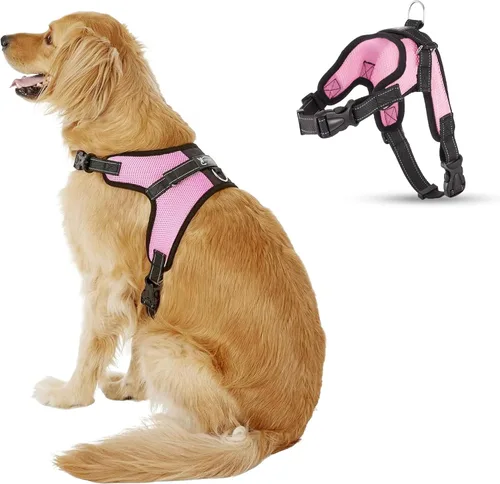 Miniatura 19 de Arnés ajustable reflectante para perro con asa evita tirones, XXS, Negro