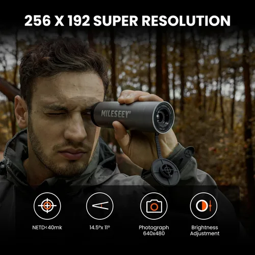 Miniatura 2 de MiLESEEY Monocular térmico T-Recon Scout, 256x192 (25 Hz) TNV10 Monocular térmico de aleación Mg-Al para aeronaves, Imágenes térmicas portátiles