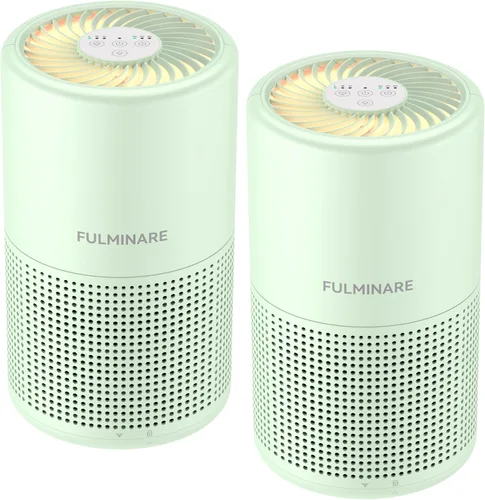Miniatura 13 de FULMINARE Purificadores de aire para el hogar dormitorio H13 HEPA purificador de aire, 3 velocidades, temporizador, 24 dB, pequeño mini purificador