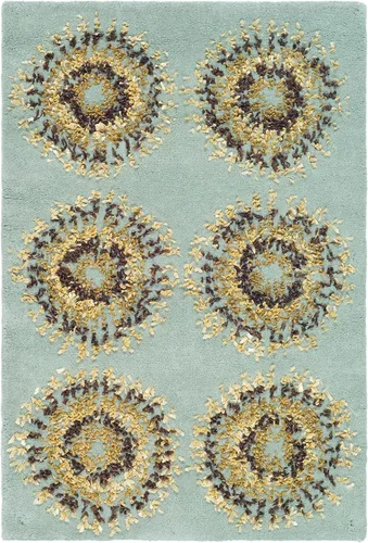 Miniatura 9 de SAFAVIEH Soho Collection SOH719B - Alfombra redonda de lana de primera calidad, hecha a mano, 6 pies, marrón y dorado Marrón/Oro