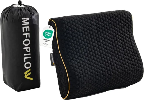 Miniatura 19 de Almohada de viaje de espuma viscoelástica con funda lavable y bolsa de transporte, almohada de cuello compacta, suave y transpirable para avión