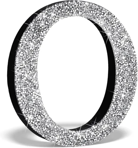 Miniatura 23 de Qunclay Letras brillantes de cristal plateado de 5.7 pulgadas, decoración de diamantes triturados, letra de madera con purpurina con tornillo