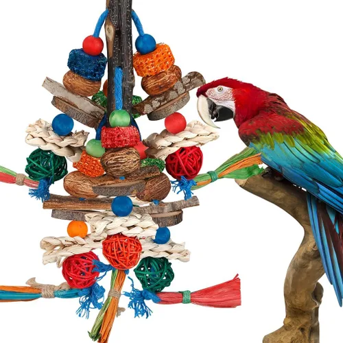 Juguetes para pájaros, juguetes de loro, emocionante diversión masticable para periquitos, cacatúas, conures, tortolitos, cacatúas grises africanas,