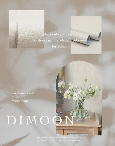 Miniatura 2 de Dimoon - Papel tapiz de 78.7 x 17.7 pulgadas, con rayas en relieve, textura gruesa avanzada, blanco, papel de pelar y pegar, adhesivo, moderno