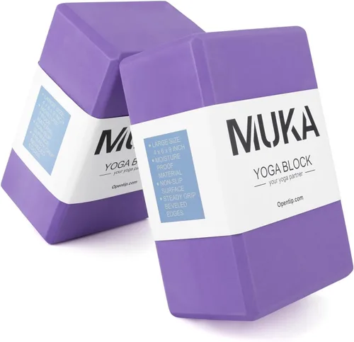 Muka Paquete de 4 bloques de yoga de 4 x 6 x 9 pulgadas, ladrillo de yoga de espuma EVA de alta densidad para meditación, pilates Púrpura