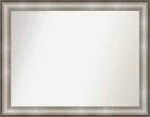 Miniatura 295 de Amanti Art Espejo de baño plateado para sobre fregadero, 28 x 47 pulgadas, espejo rectangular de plata imperial, marco de madera tradicional de gran