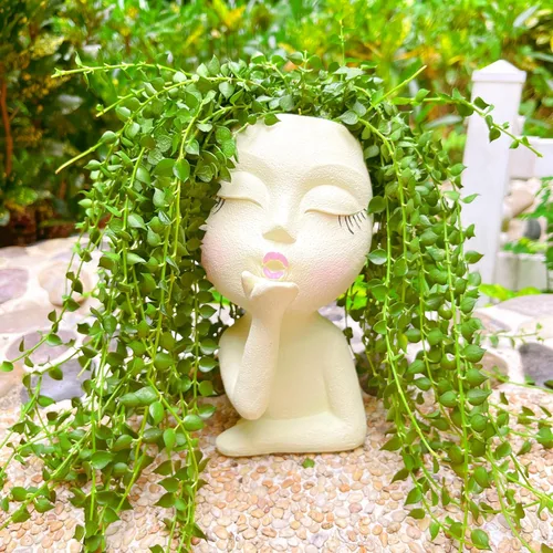 Macetas Plantadoras de Cara de Resina Air Kiss Head Face Planter Macetas de Pie para Flores para Plantas Colgantes Maceta Plantadora Suculenta Hecha