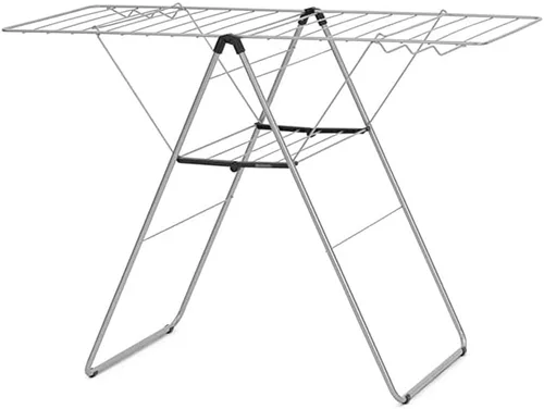 Brabantia HangOn - Tendedero de ropa | 67 pies (65.6 ft) | Gris metálico | Soporte grande para ropa interior con 2 alas plegables y ganchos para