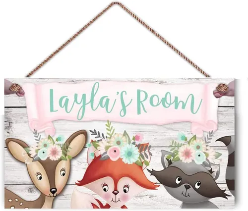 Miniatura 4 de JZDKJN Personalize Name Decoración de la pared del hogar Colgante de elefante bebé rosa dormitorio niño niña habitación creativa pared colgante