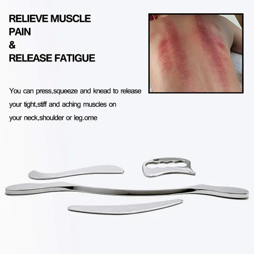 Miniatura 4 de Acero inoxidable Gua Sha Scraping Herramientas IASTM Herramientas Gran herramienta de movilización de tejidos blandos