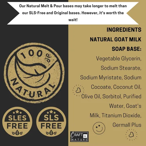 Miniatura 2 de Craft & Nature - Base para jabón de glicerina de leche de cabra sin fragancia, 100% natural, 4 libras, para derretir y verter para la elaboración