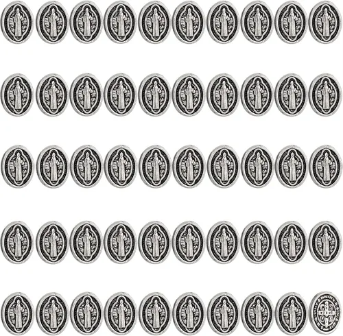Exorcismo San Benito de Nursia/Medalla de Nuestra Señora/Cruz de Jesús Cuentas sueltas para bricolaje, Rosario, collar, pulsera, coronilla de