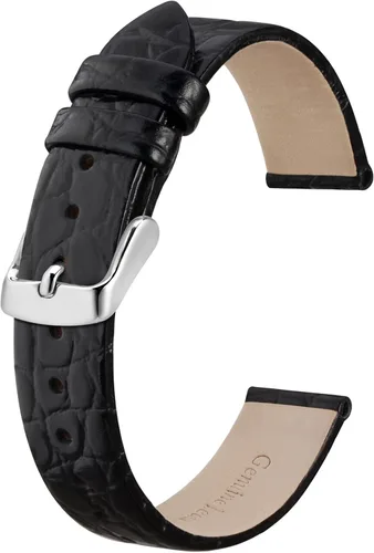 BISONSTRAP Correas de reloj de cuero, correas de repuesto suaves con hebilla pulida, 0.315in, 0.394in, 0.472in, 0.551in, 0.630in, 0.709in, 0.748in,
